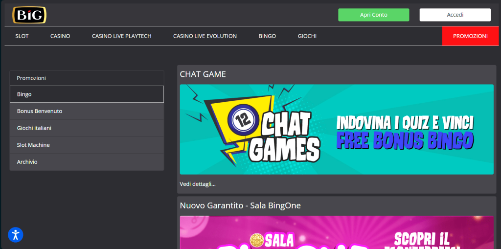 Bonus del casinò Big