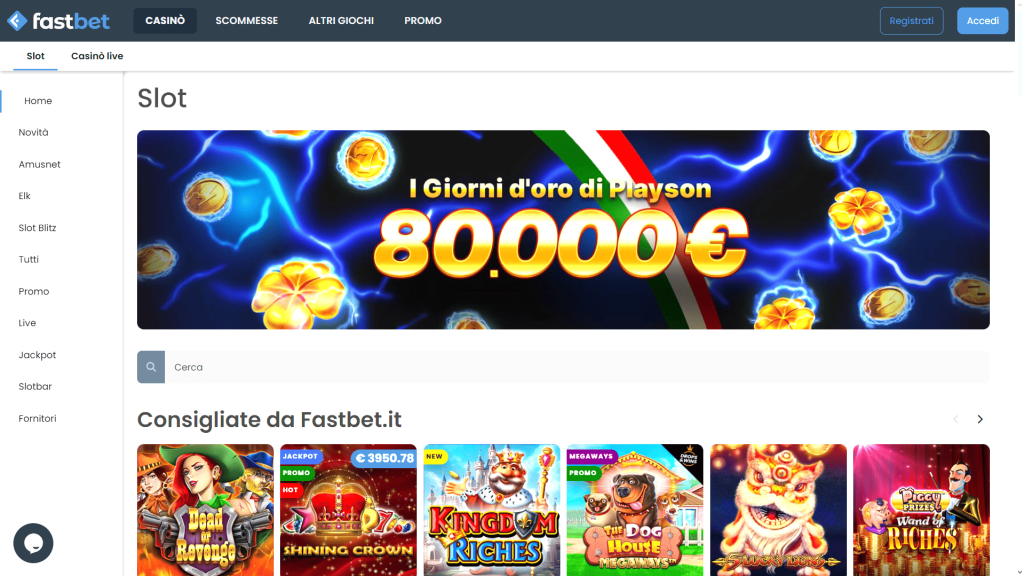 Fastbet casinò Italia