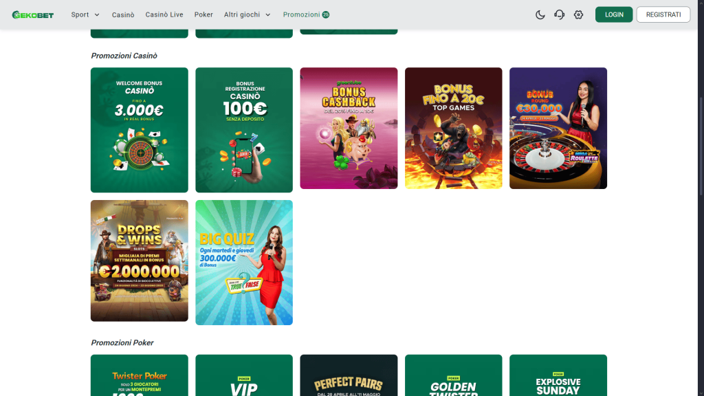 Bonus del casinò Gekobet