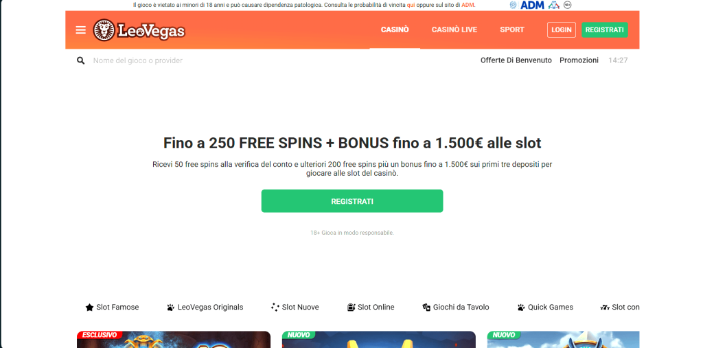 LeoVegas casinò Italia