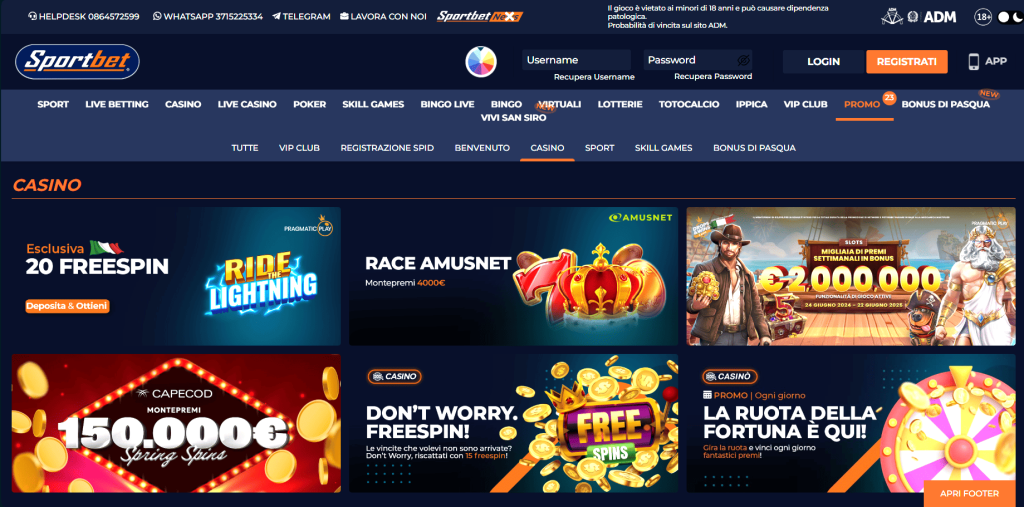 Bonus del casinò SportBet