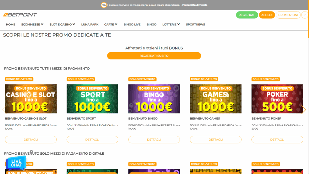 Bonus del casinò Betpoint