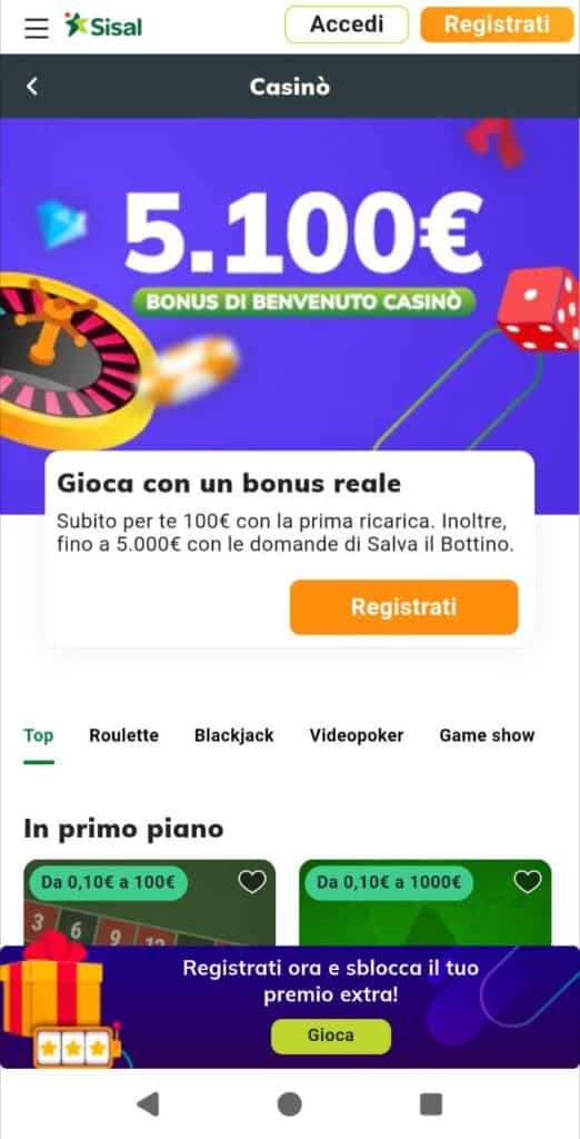 sisal casino mobile in italia