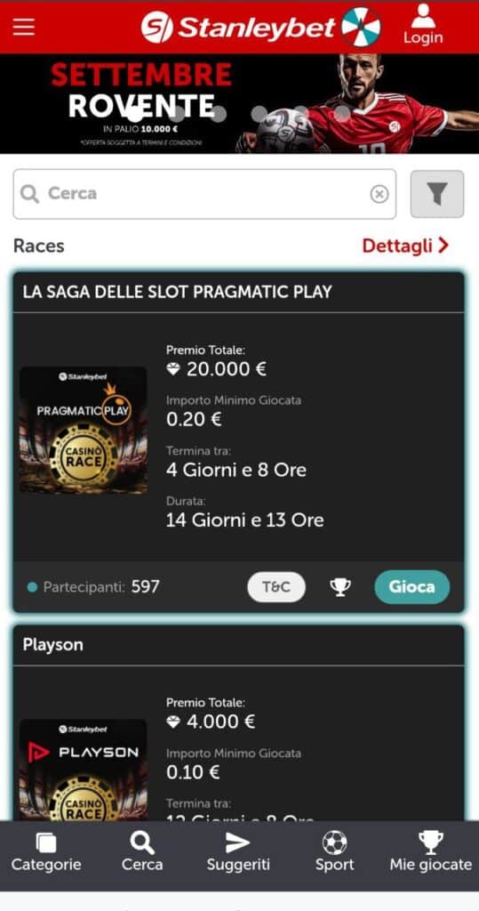 stanleybet casino mobile in italia