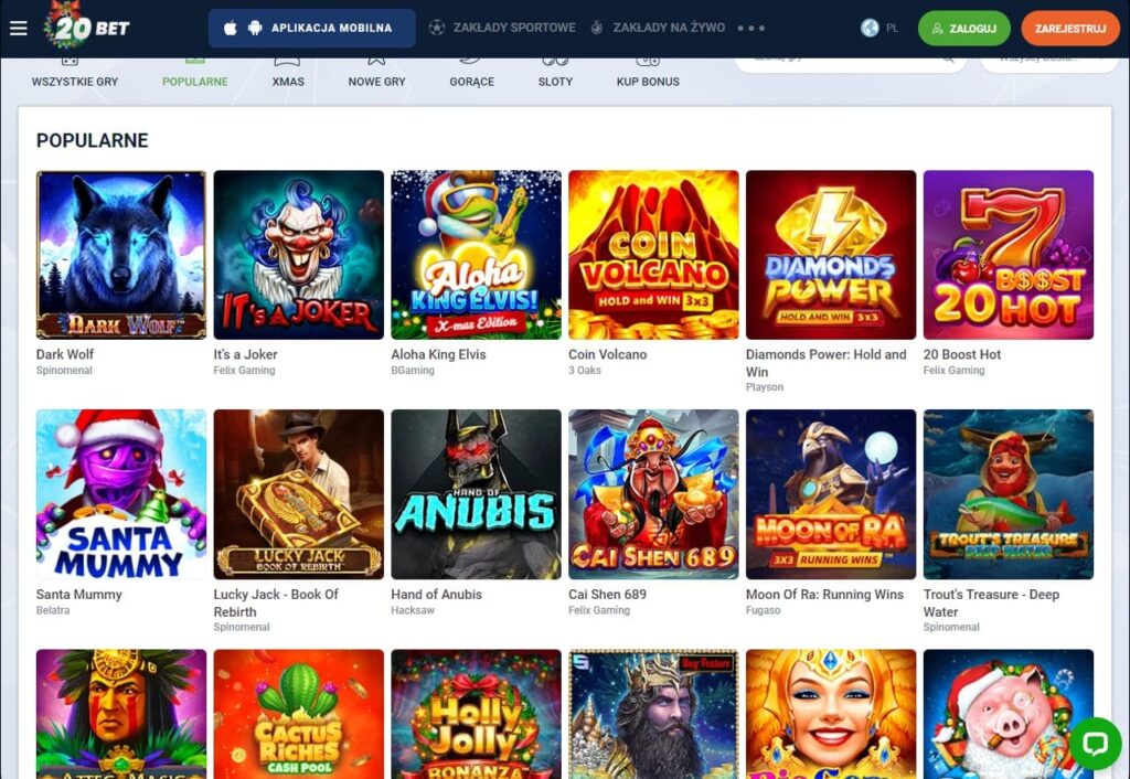 20Bet Casino Gry