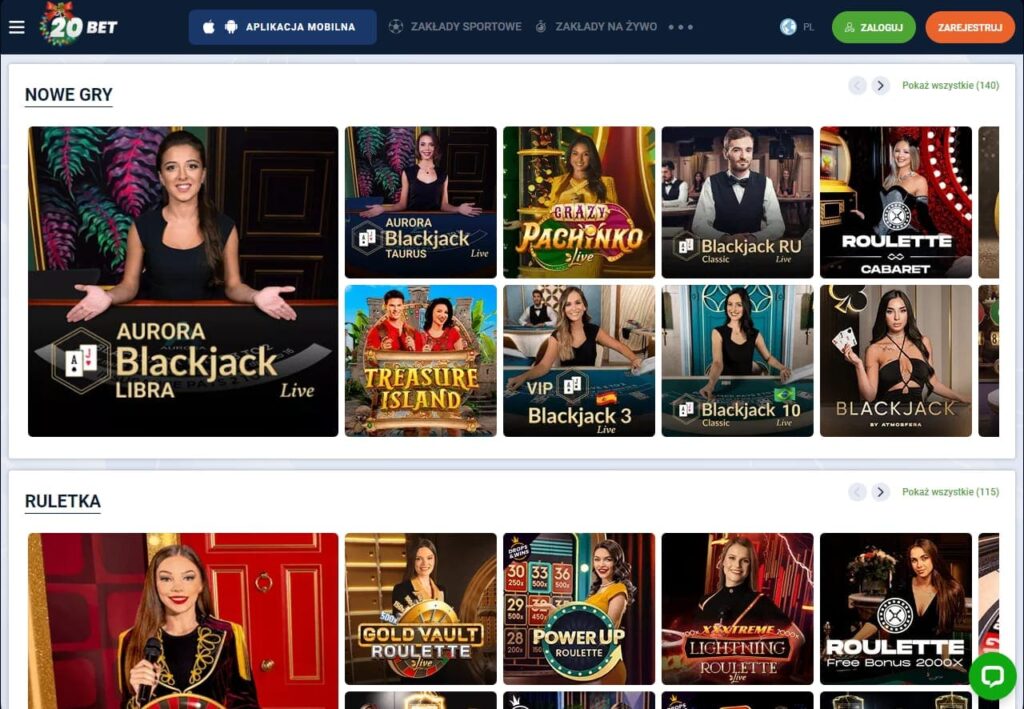 20Bet kasyno na zywo