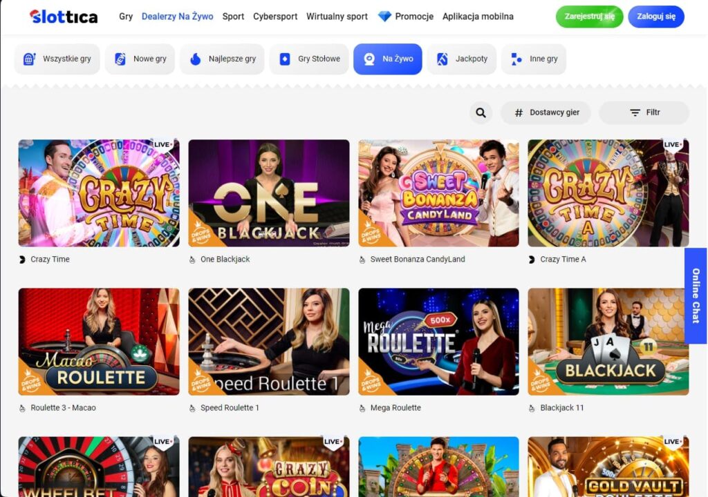 Slottica kasyno na zywo