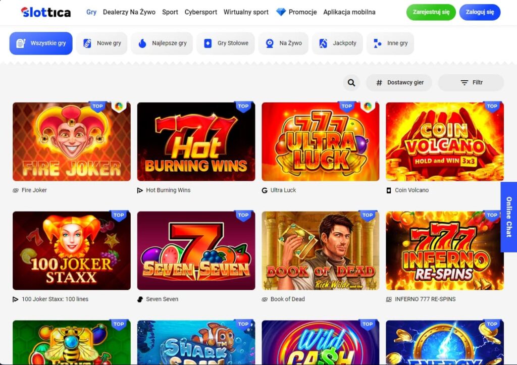 Slottica Casino sloty