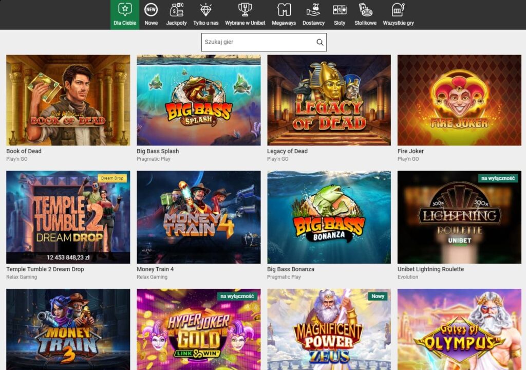 Unibet Casino gry