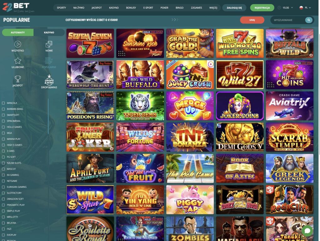 22Bet casino automaty do gier