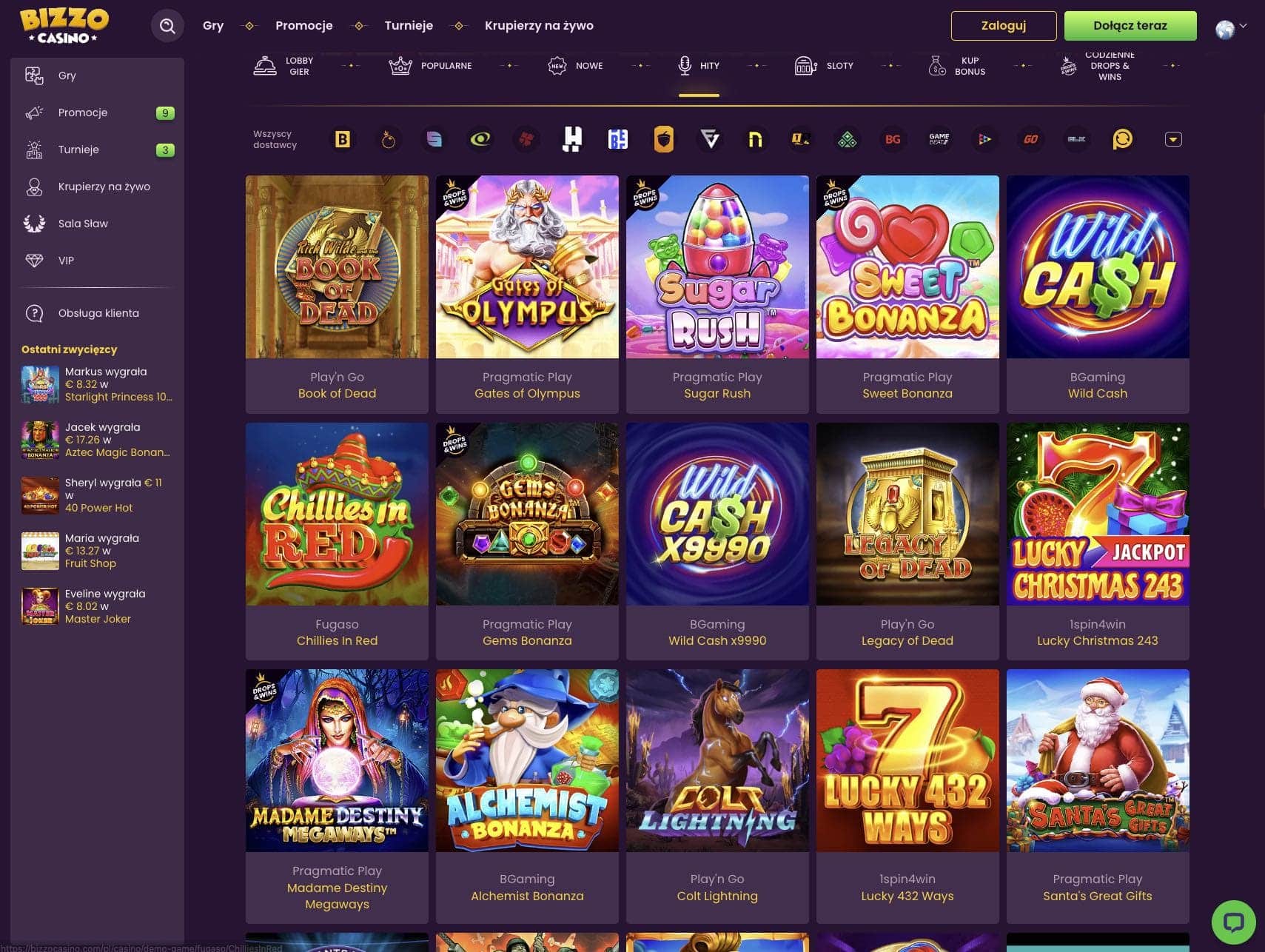 Bizzo casino automaty do gier