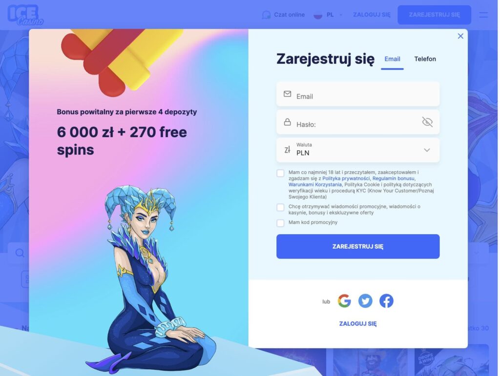 Ice Casino rejestracja