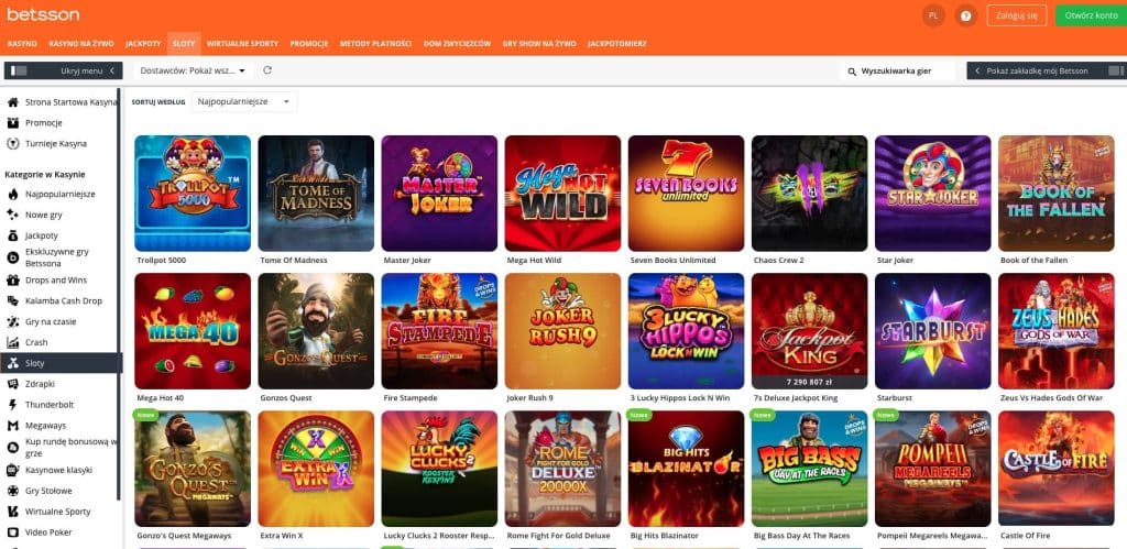 Betsson casino automaty do gier