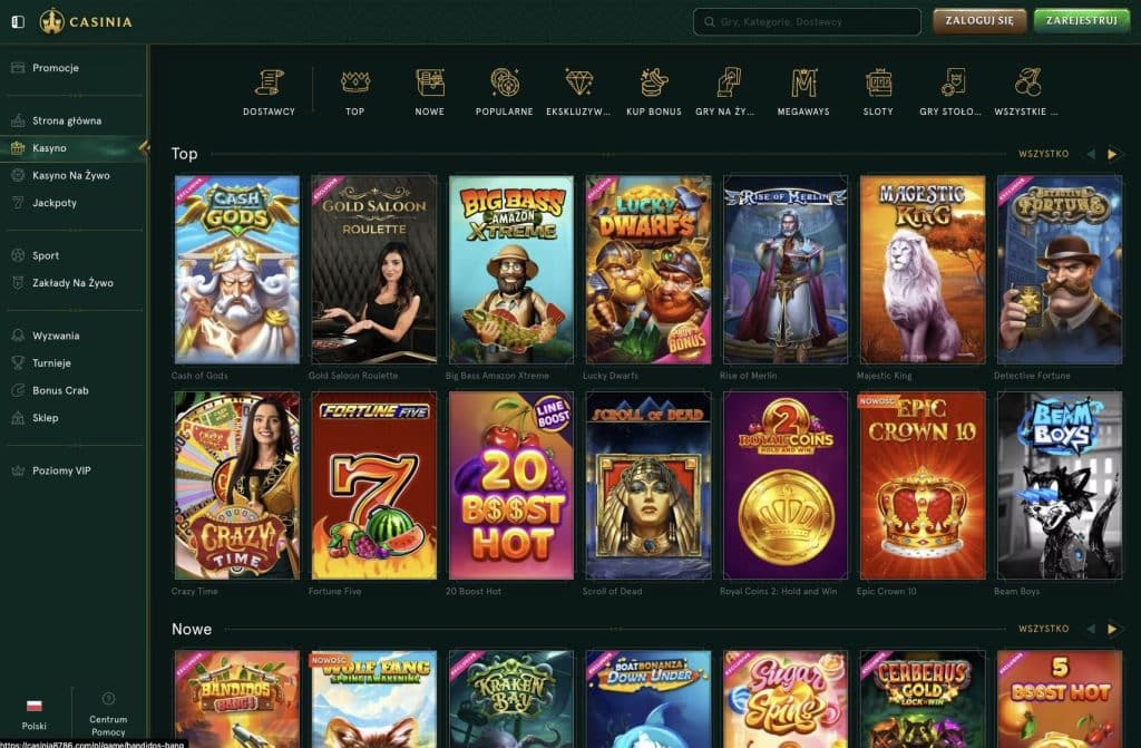 Casinia automaty do gier