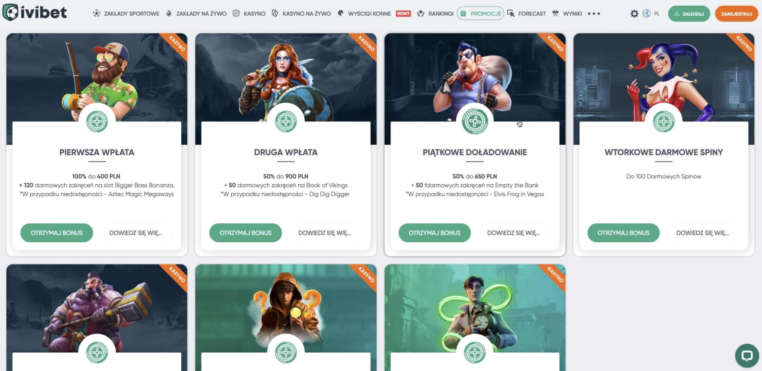 IviBet casino bonusy