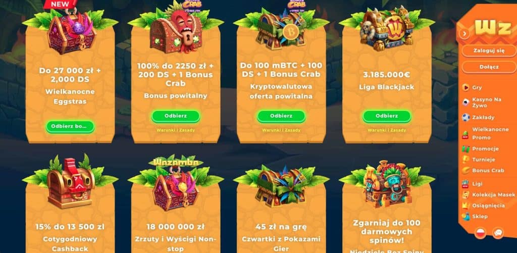 Wazamba casino bonusy