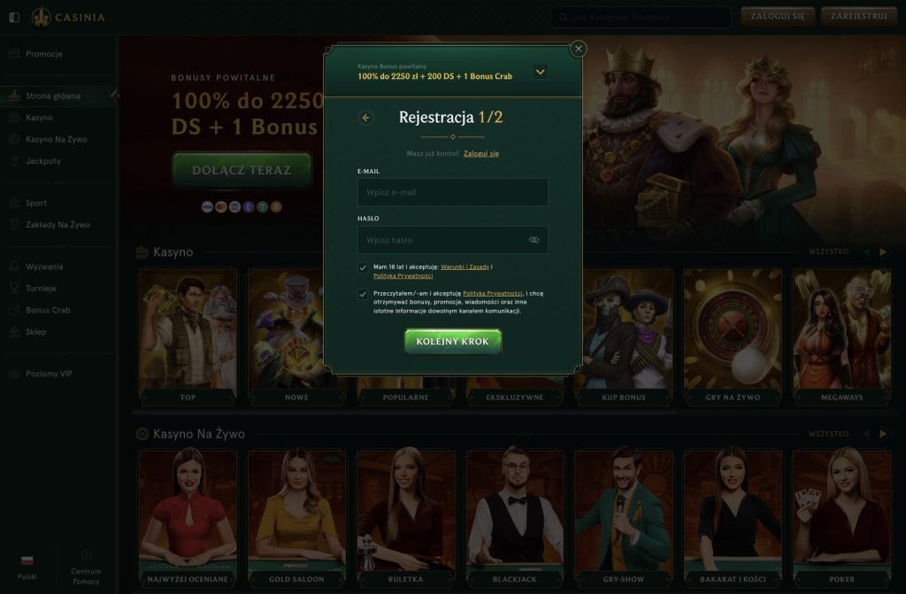 Casinia rejestracja