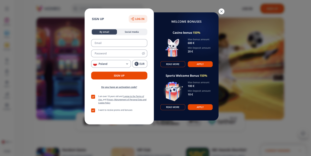 Monro casino rejestracja konta