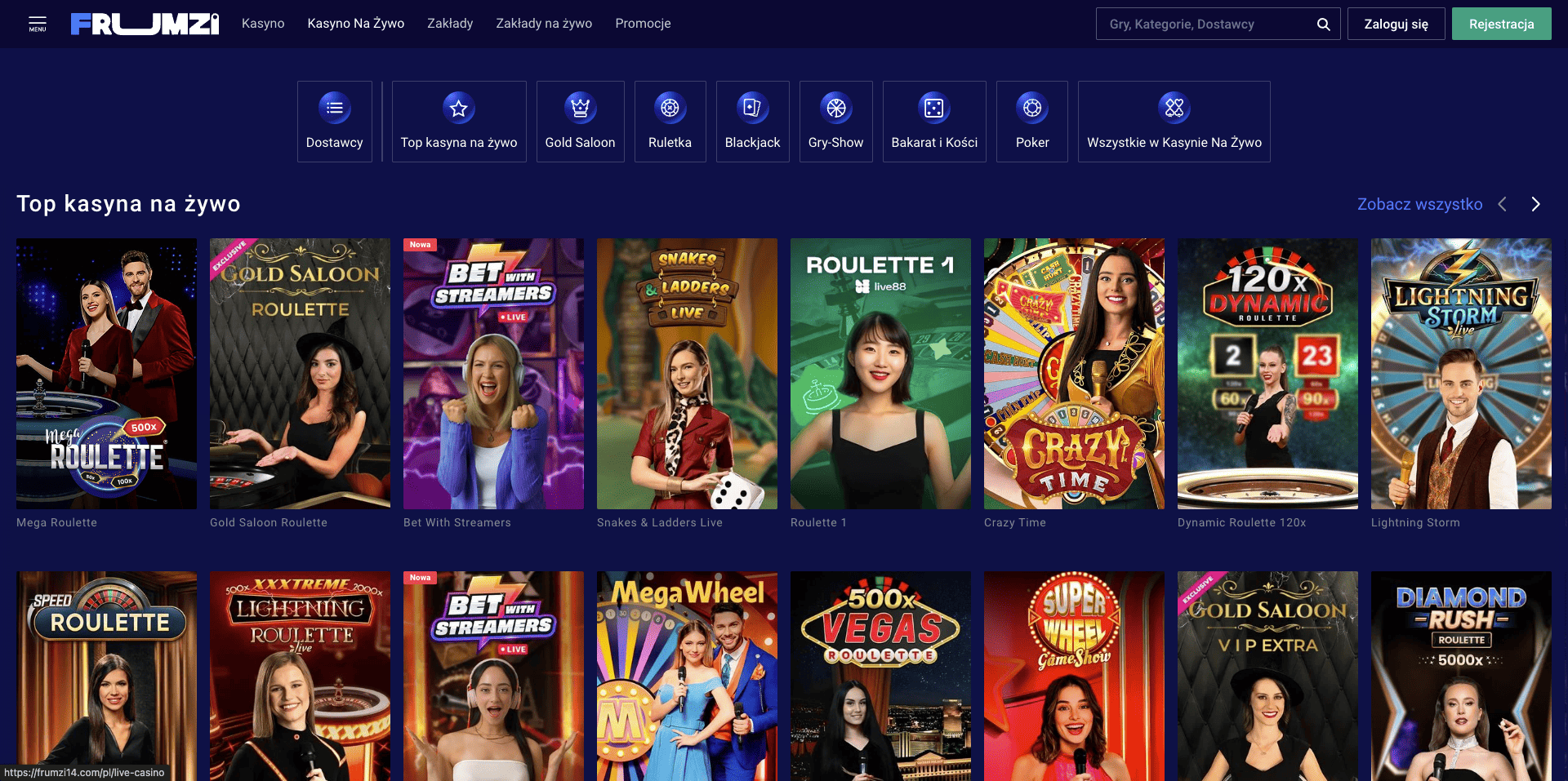 Gra z krupierami na żywo