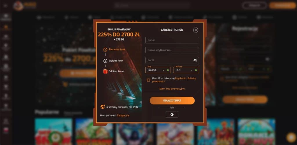 Hugo casino rejestracja konta