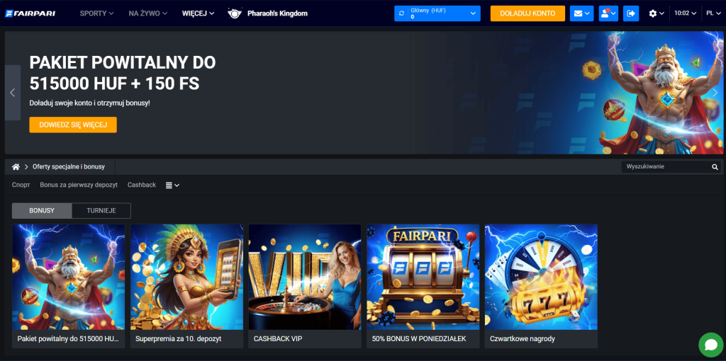 FairPari kasyno bonusy