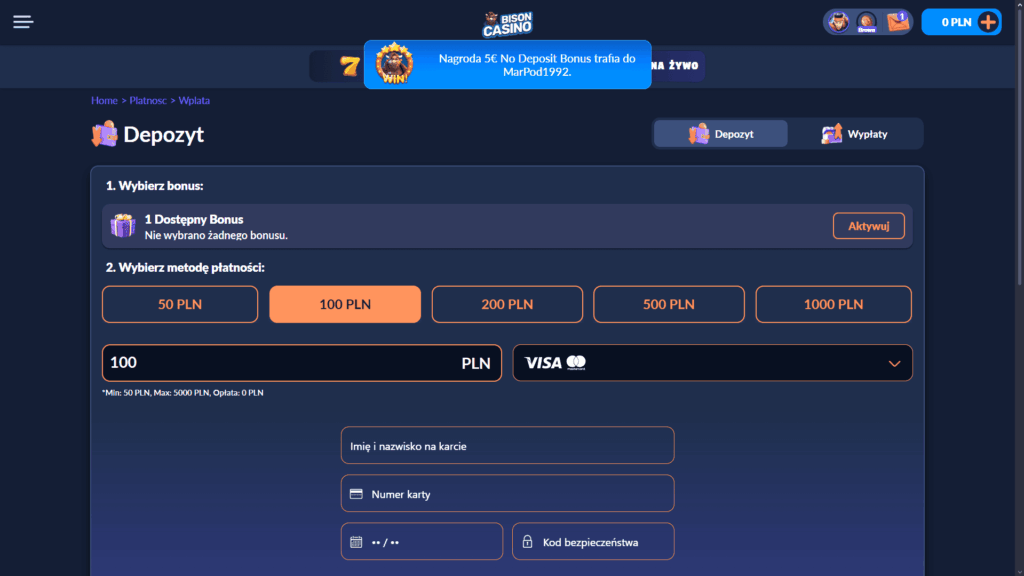 Metody Wpłaty i Wypłat