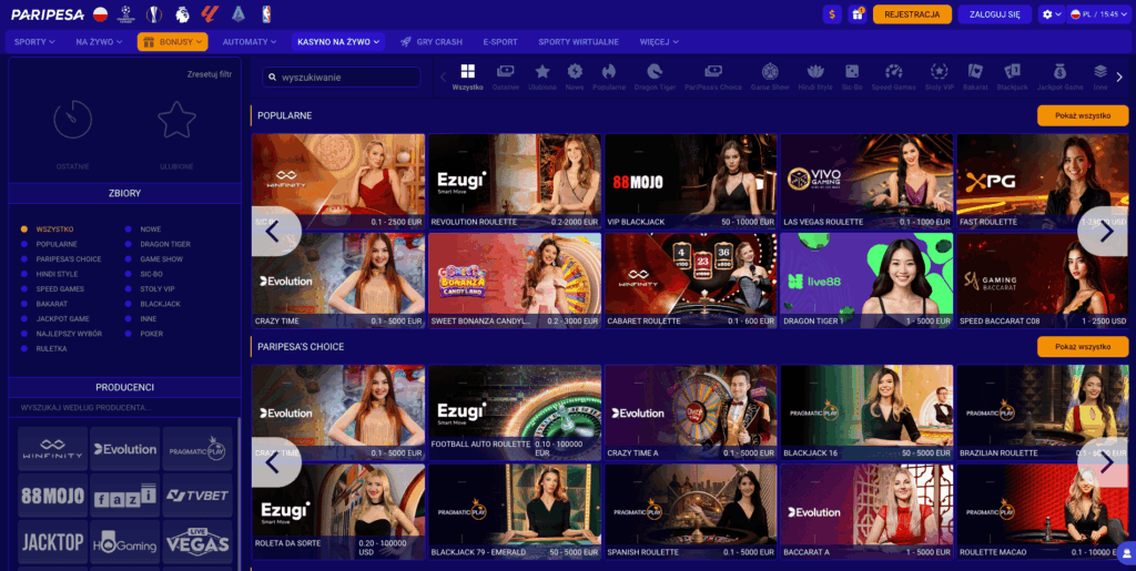 Gra z krupierami na żywo