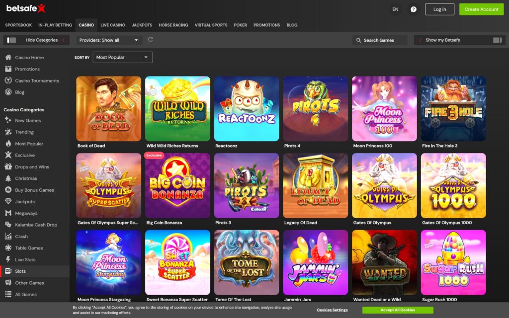 betsafe casino slots