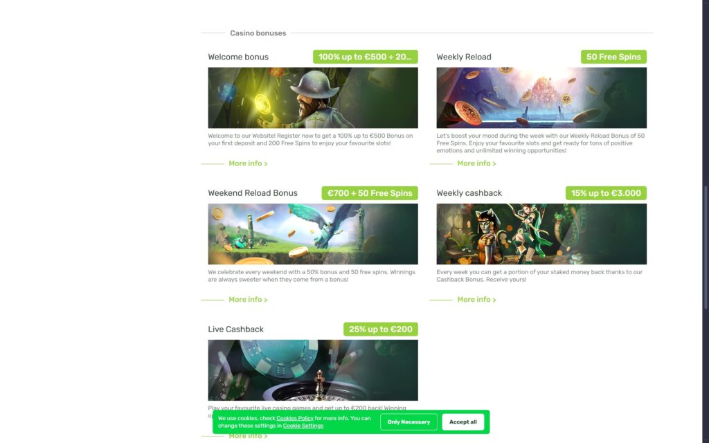 Campobet casino bonuses