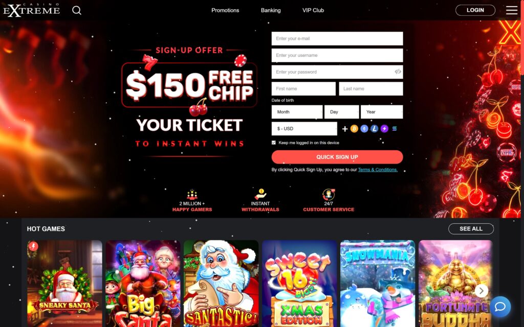 Casino Extreme registration