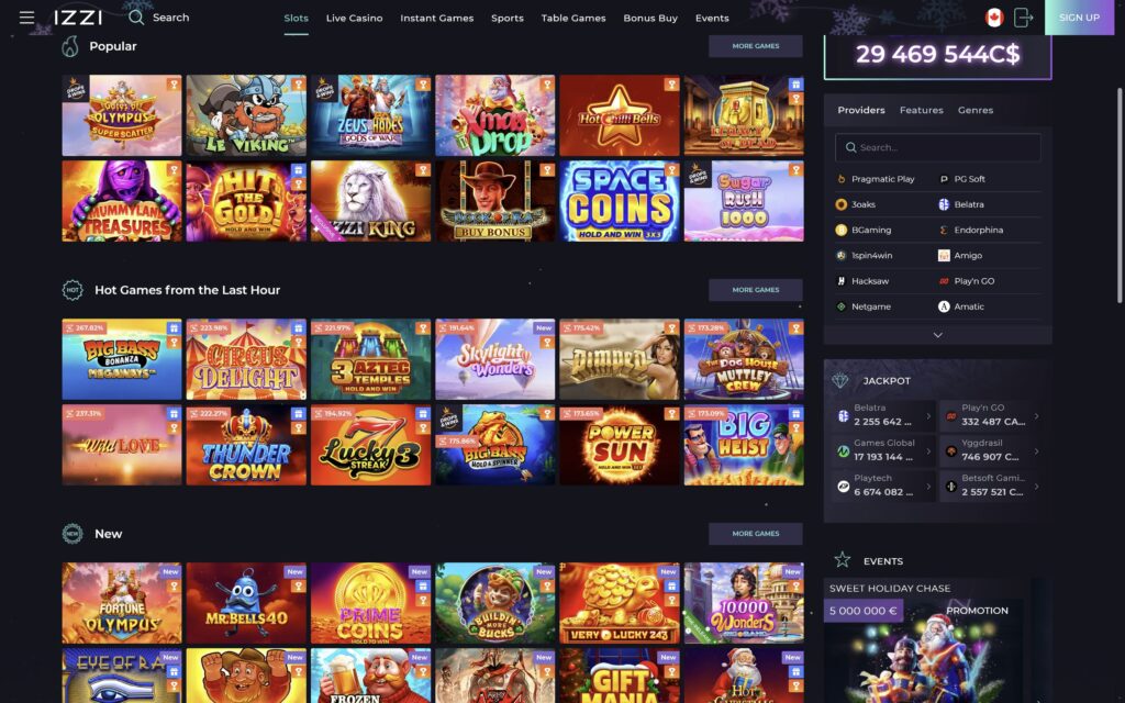 Izzi casino slots