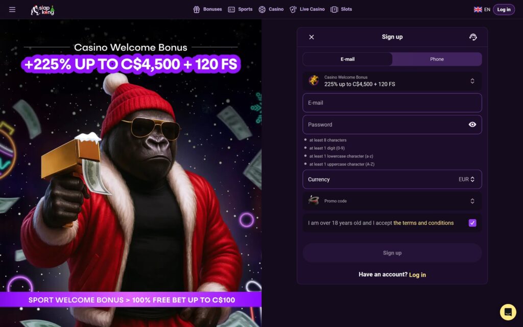 Slapkong casino registration