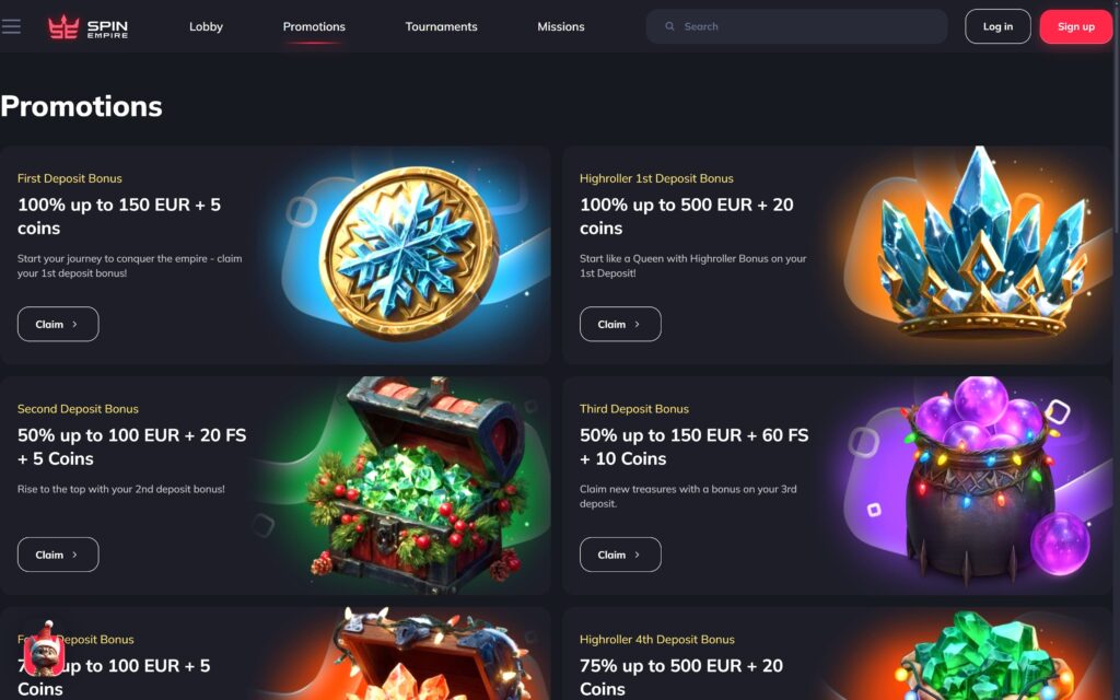 Spin Empire casino bonuses