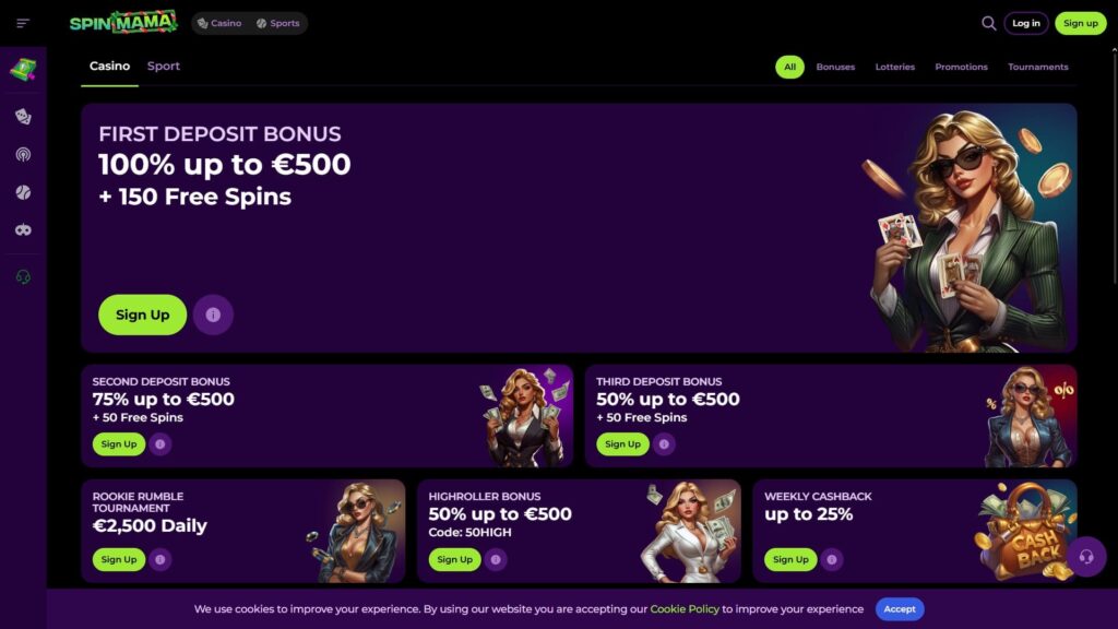 SpinMama casino bonuses