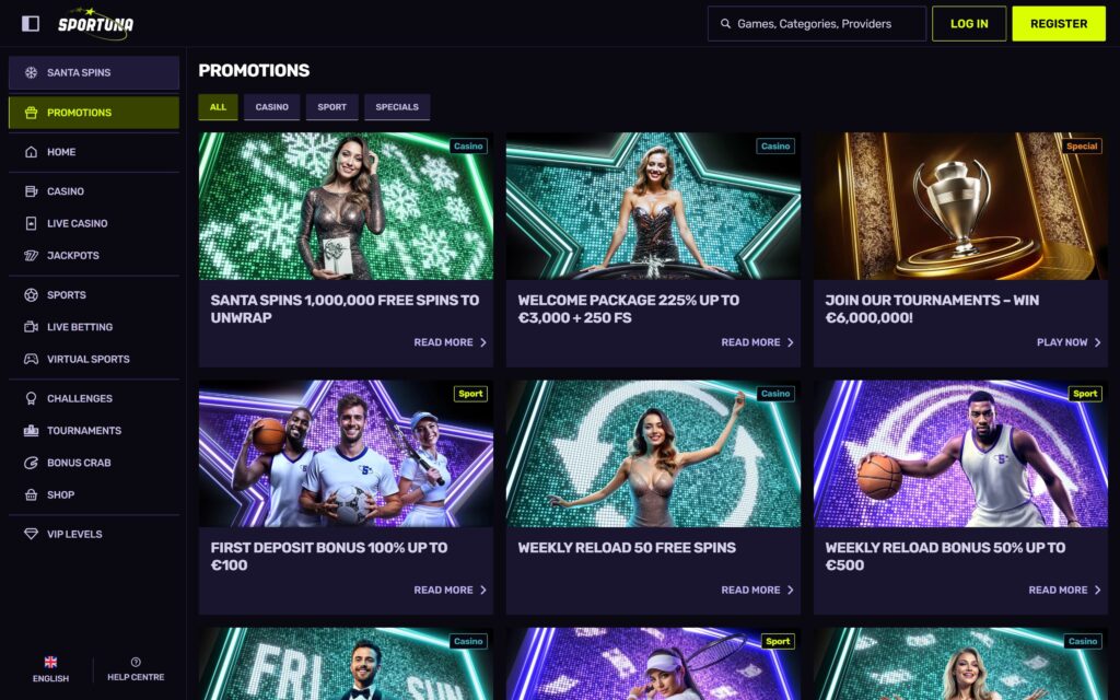 Sportuna casino bonuses