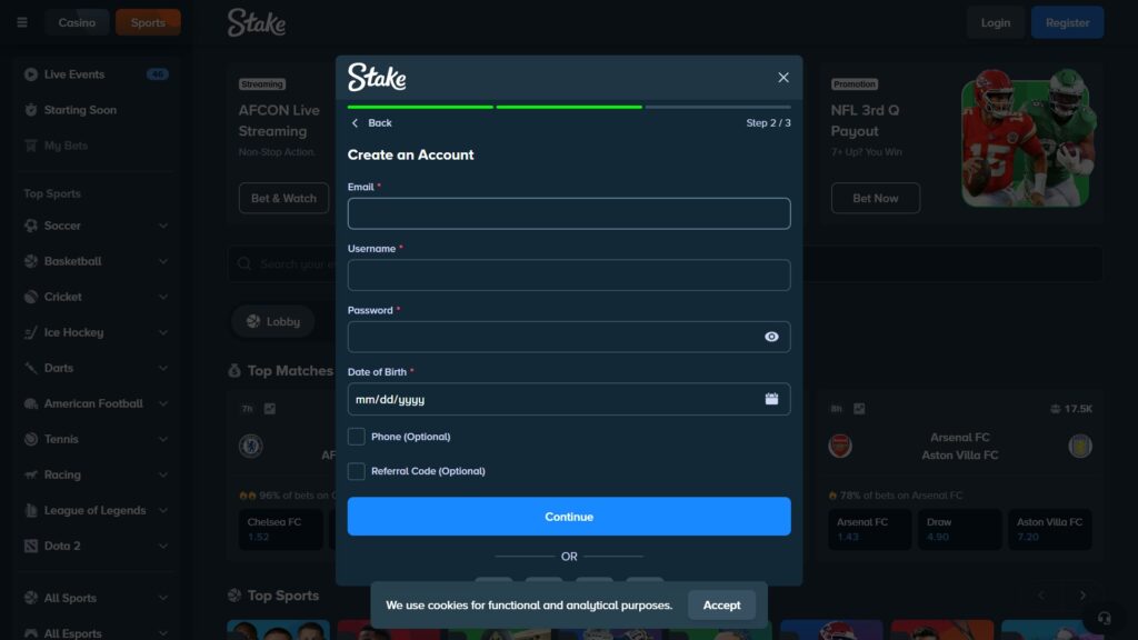 Stake casino registration