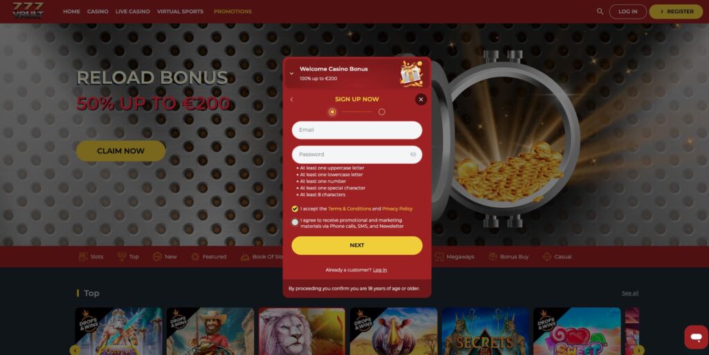 777Vault Casino Registration