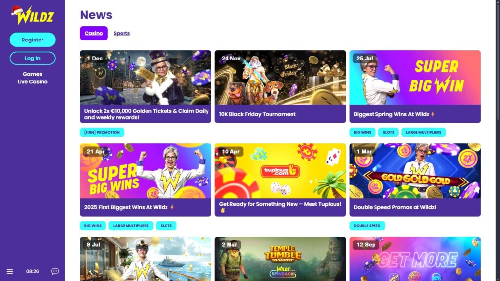 Wildz casino bonuses