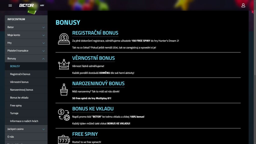 Betor casino bonuses