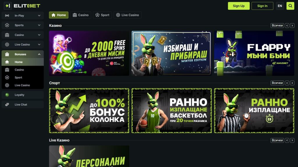 Elitbet casino bonuses