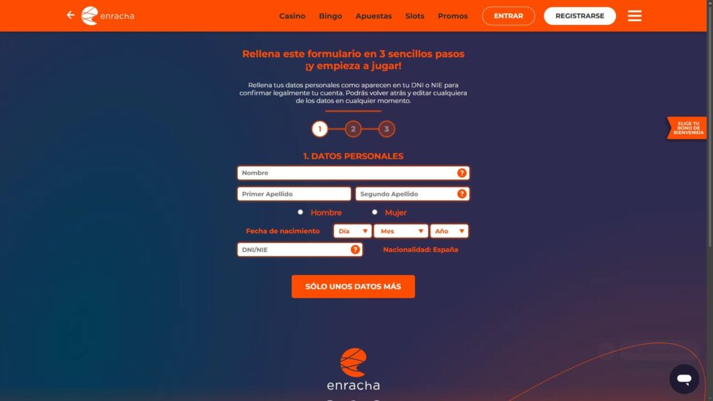 Enracha casino registration