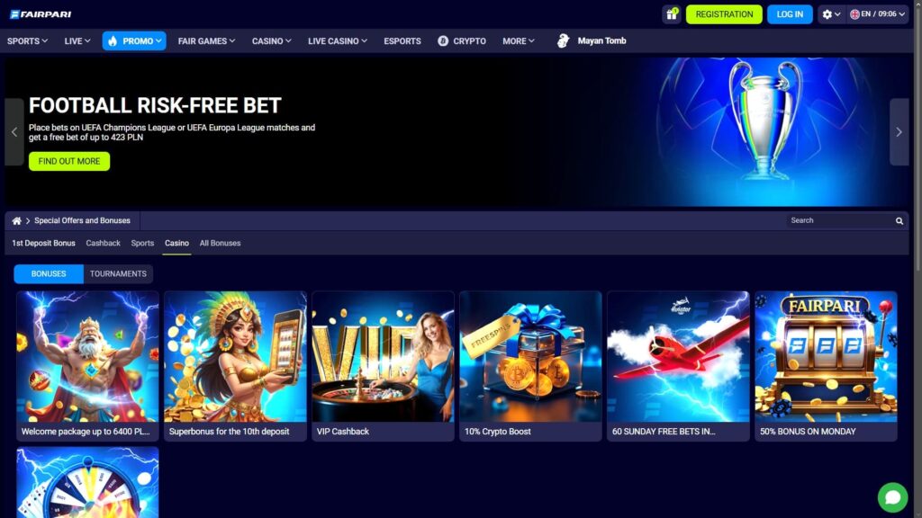 Fairpari casino bonuses