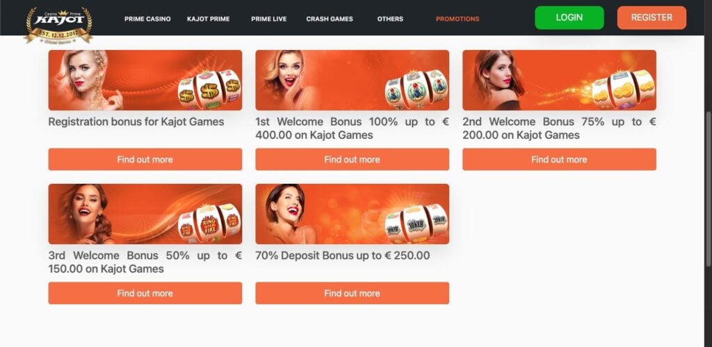 Kajot casino bonuses