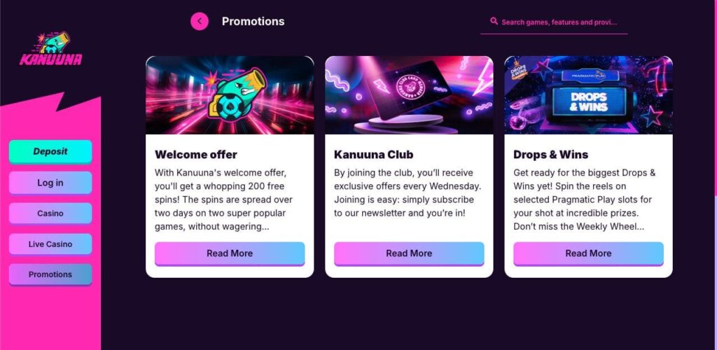 Kanuuna casino bonuses