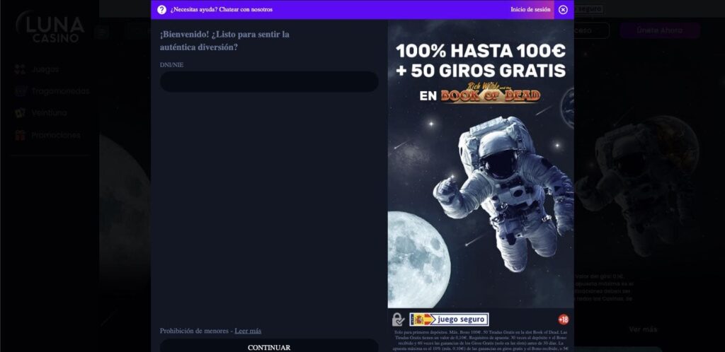 Luna casino registration