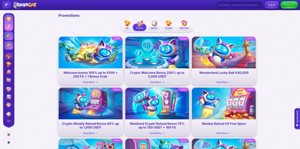 Robocat Casino Bonuses