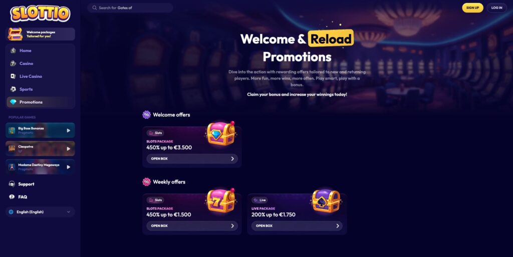 Slottio Casino Bonuses