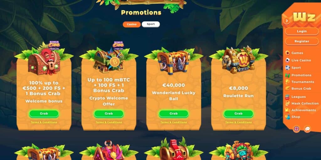 Wazamba Casino Bonuses