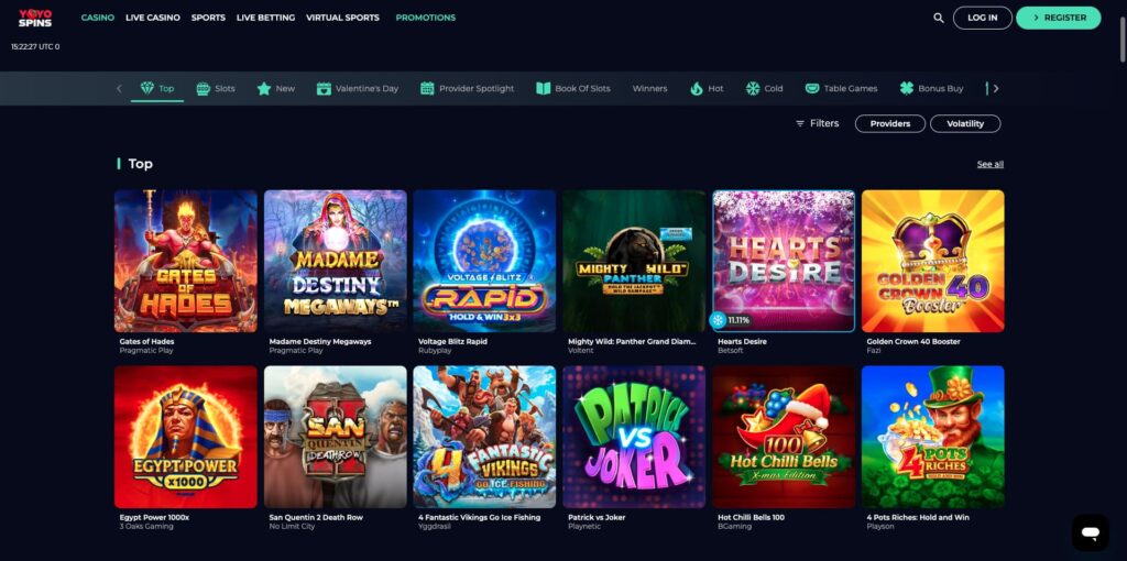 YoyoSpins Casino Slots