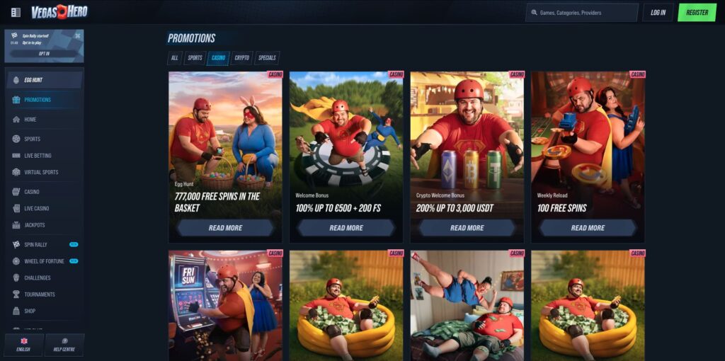 VegasHero Casino Bonuses